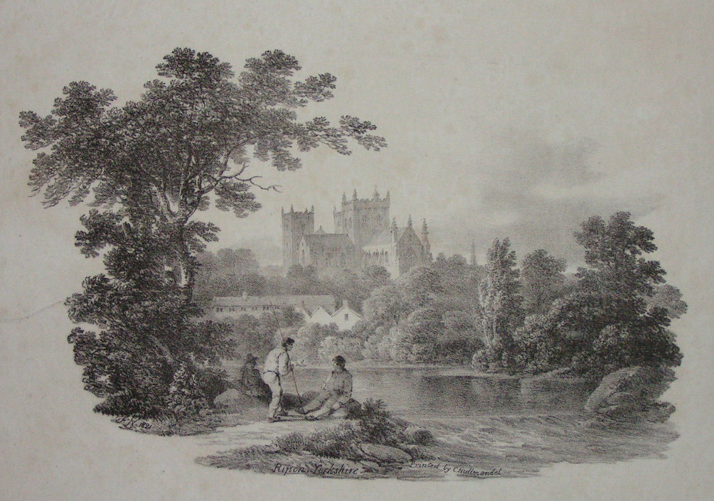 Lithograph - Ripon Cathedral - Nicholson